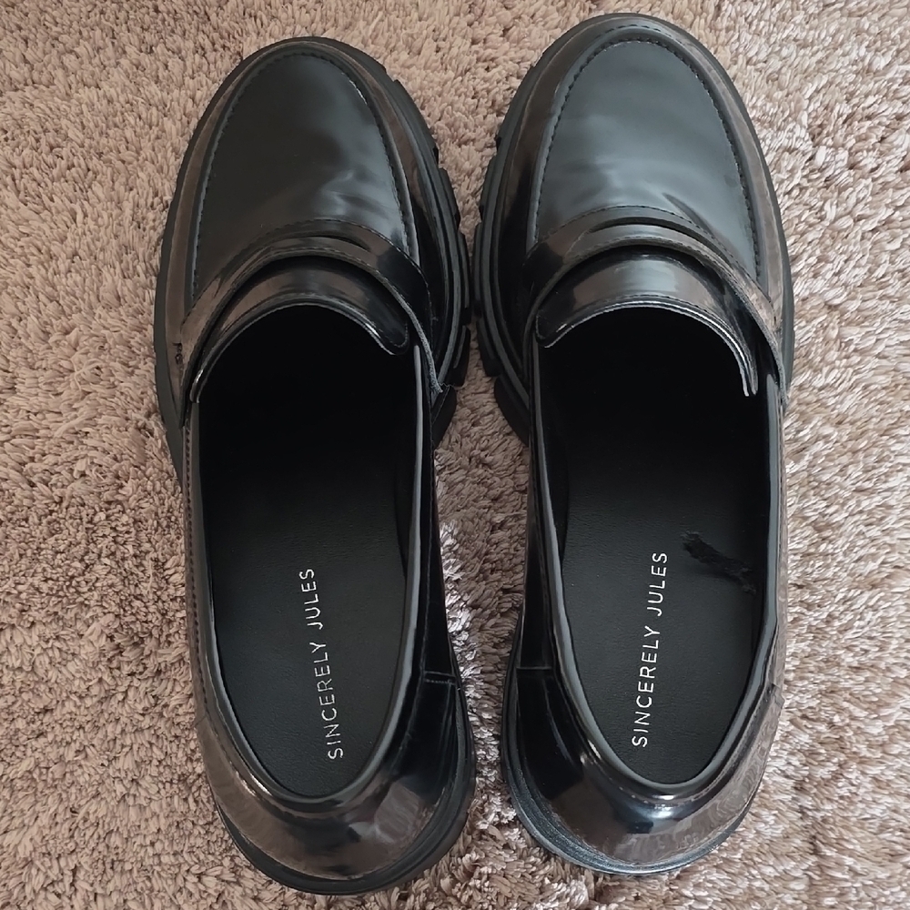 Sincerely Jules Black Moccasins Slip-On Shoes
